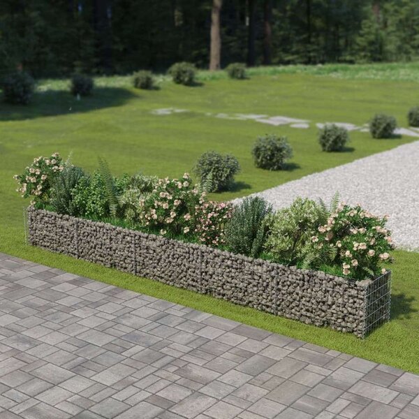 Gabion Magaságyás - Horganyzott Acél - 450x50x50 cm