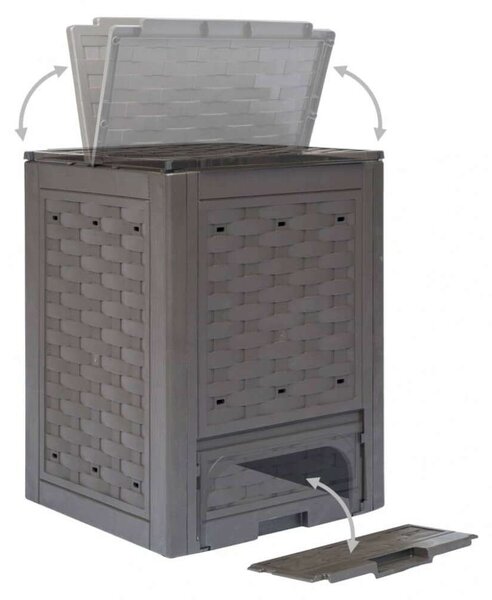 Műanyag Rattan Komposztáló - Barna - 300L