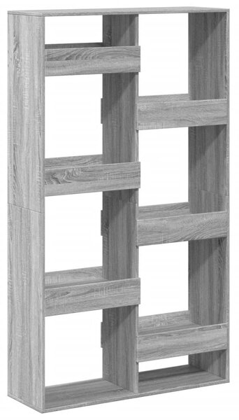 Szürke sonoma színű szerelt fa könyvespolc 100 x 33 x 175 cm