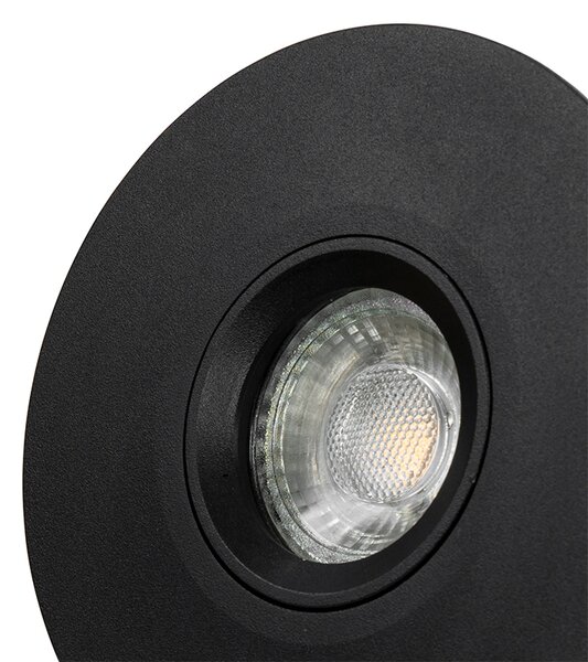 6 db Modern süllyesztett folt fekete 12 cm - Buco