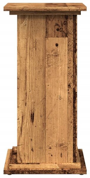 Antik fa színű szerelt fa bemutatóállvány tárolóval 31x30x60 cm