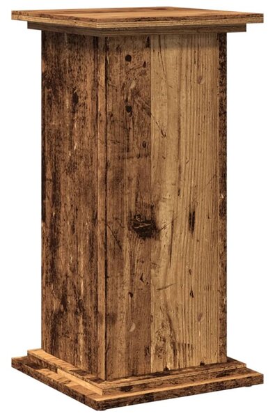 Antik fa színű szerelt fa bemutatóállvány tárolóval 31x30x60 cm