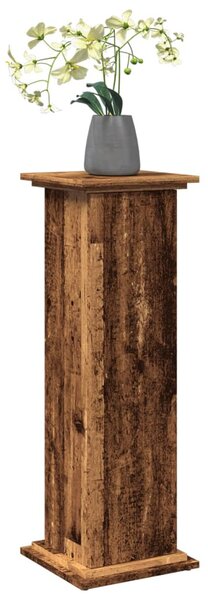 Antik fa színű szerelt fa bemutatóállvány tárolóval 31x30x90 cm