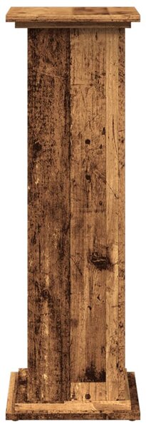 Antik fa színű szerelt fa bemutatóállvány tárolóval 31x30x90 cm