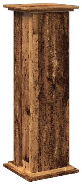 Antik fa színű szerelt fa bemutatóállvány tárolóval 31x30x90 cm