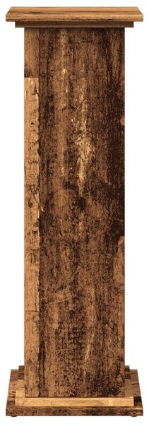 Antik fa színű szerelt fa bemutatóállvány tárolóval 31x30x90 cm