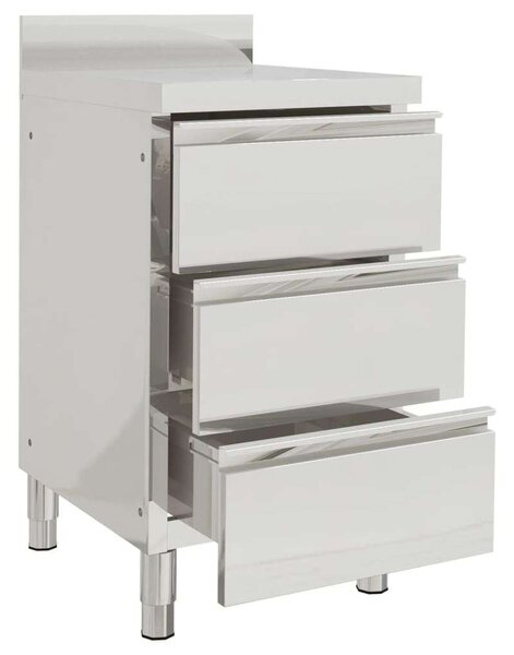 2 db Rozsdamentes Acél Konyhaszekrény - 50x60x95-96cm
