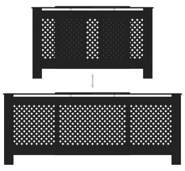 Fekete mdf radiátorburkolat 205 cm