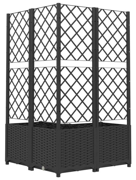 Barna polipropilén rácsos kerti ültetőláda 80 x 80 x 136 cm