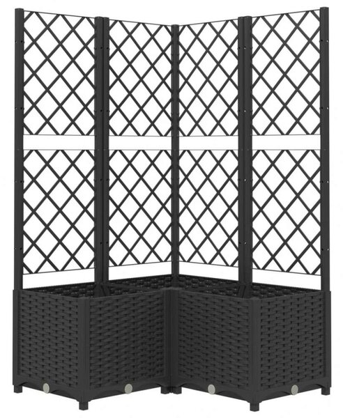 Barna polipropilén rácsos kerti ültetőláda 80 x 80 x 136 cm