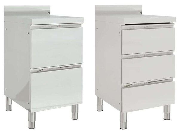 2 db Rozsdamentes Acél Konyhaszekrény - 50x60x95-96cm