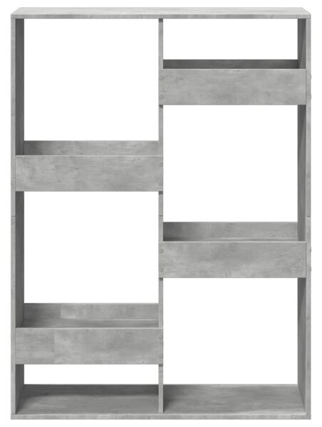 Betonszürke szerelt fa könyvespolc 100 x 33 x 135 cm