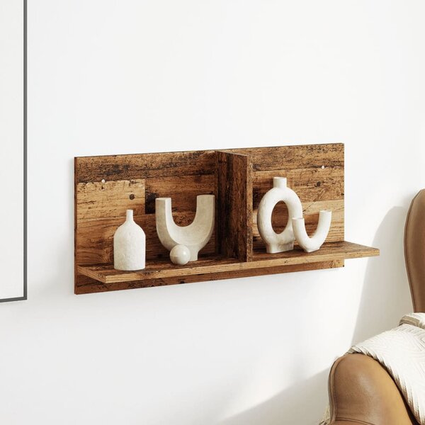 Antik fa színű szerelt fa faliszekrény 70 x 16,5 x 30 cm