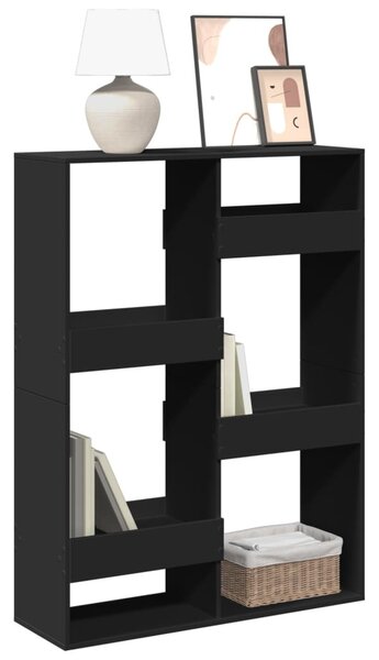 Fekete szerelt fa könyvespolc 100 x 33 x 135 cm