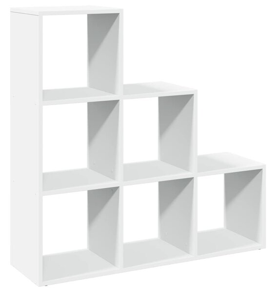 3-szintes szobaelválasztó könyvespolc fehér, 99 x 29 x 99 cm, rétegelt fa