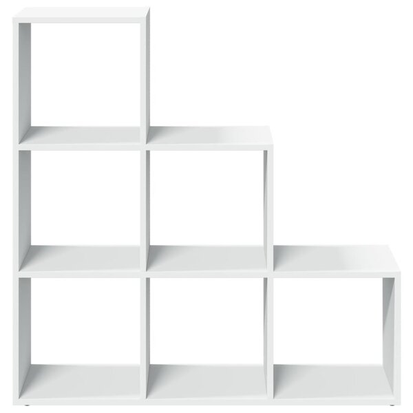 3-szintes szobaelválasztó könyvespolc fehér, 99 x 29 x 99 cm, rétegelt fa