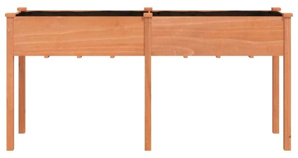 Barna tömör fenyőfa kerti ültetőláda béléssel 161x45x76 cm