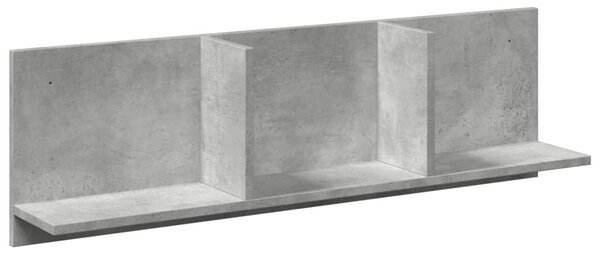 Betonszürke szerelt fa faliszekrény 100 x 16,5 x 30 cm