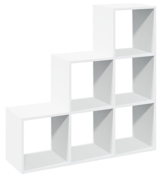 3-szintes szobaelválasztó könyvespolc fehér, 99 x 29 x 99 cm, rétegelt fa
