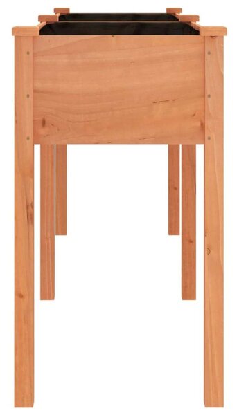 Barna tömör fenyőfa kerti ültetőláda béléssel 161x45x76 cm