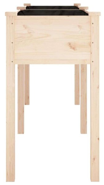 Tömör fenyőfa kerti ültetőláda béléssel 161 x 45 x 76 cm