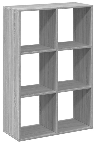 Szürke sonoma szerelt fa elválasztó könyvespolc 69,5x29x103,5cm