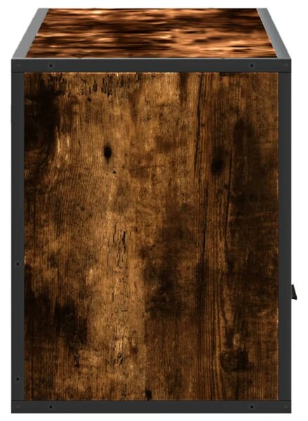 Füstös tölgy színű szerelt fa és fém TV-szekrény 100x31x39,5 cm