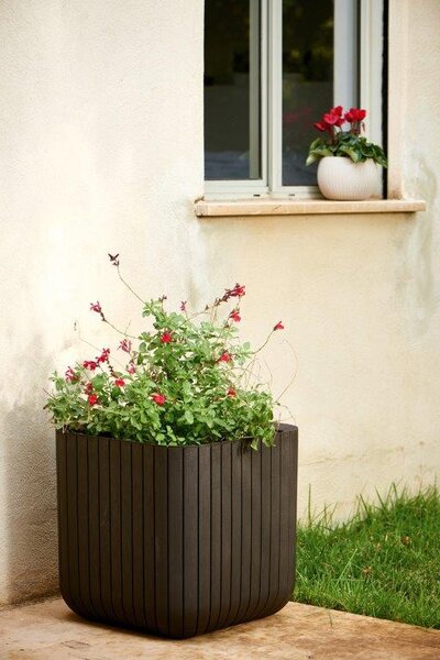 Keter Cube Planter S virágláda whiskey barna