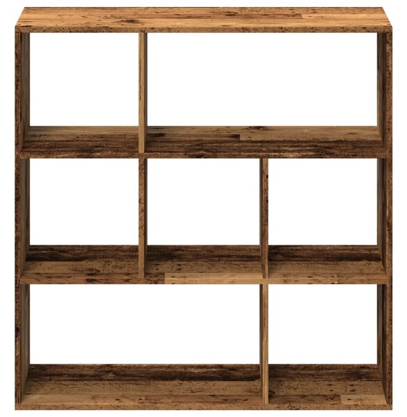 Antik fa színű fa térelválasztó könyvespolc 102x29x103,5 cm