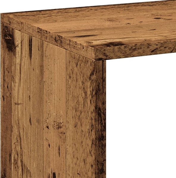 Antik fa színű fa térelválasztó könyvespolc 102x29x103,5 cm
