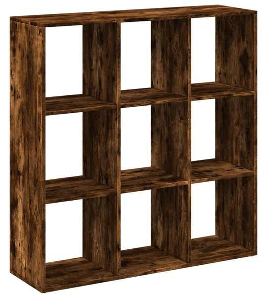 Füstös tölgy szerelt fa elválasztó könyvespolc 102x29x103,5 cm