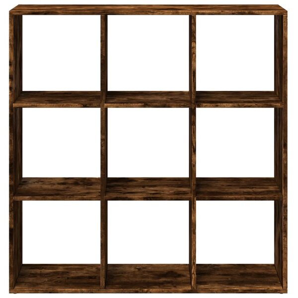 Füstös tölgy szerelt fa elválasztó könyvespolc 102x29x103,5 cm