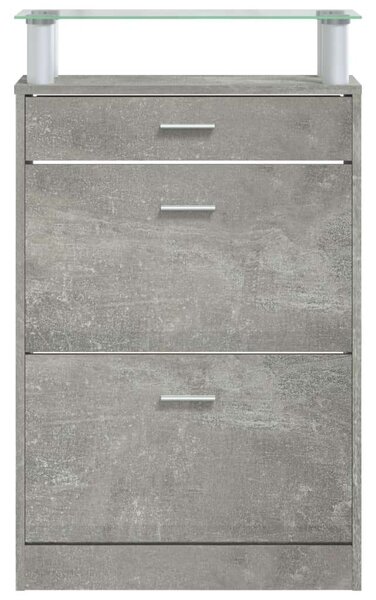 Modern Cipőtartó Szekrény - Betonszürke - 63x24x104 cm