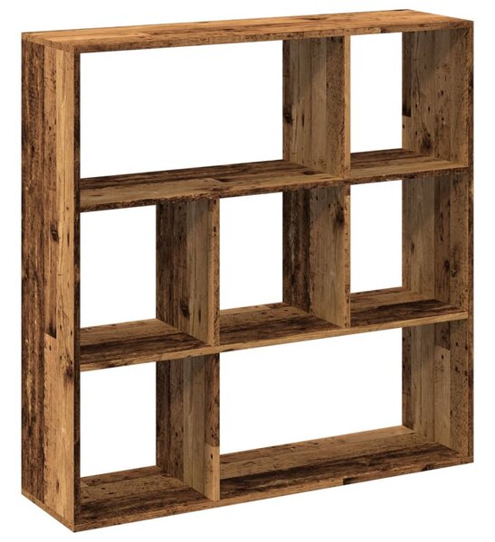 Antik fa színű fa térelválasztó könyvespolc 102x29x103,5 cm