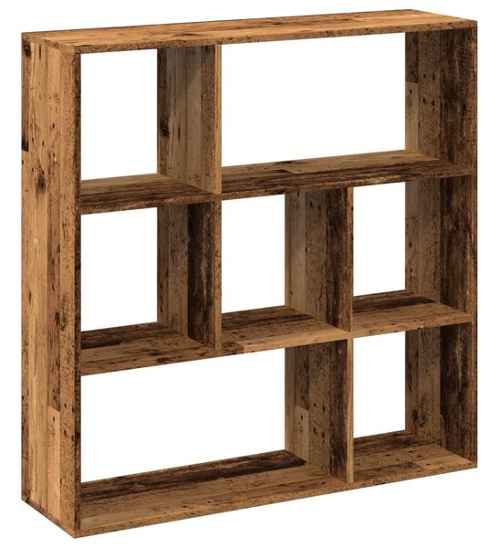 Antik fa színű fa térelválasztó könyvespolc 102x29x103,5 cm