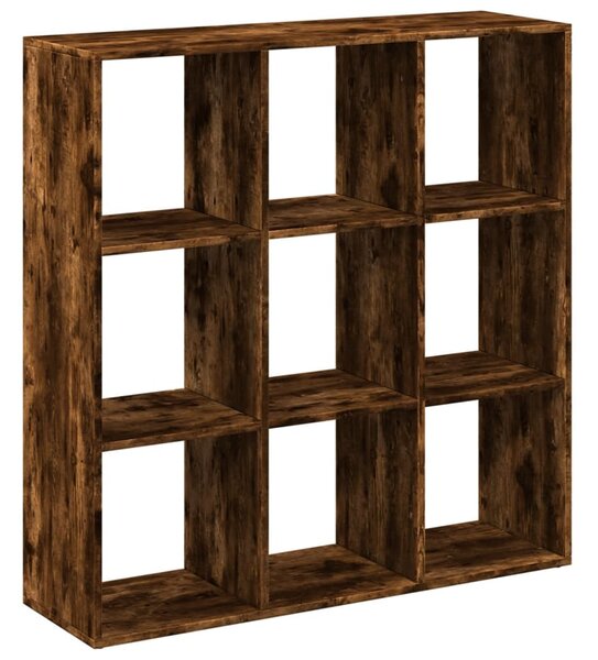 Füstös tölgy szerelt fa elválasztó könyvespolc 102x29x103,5 cm