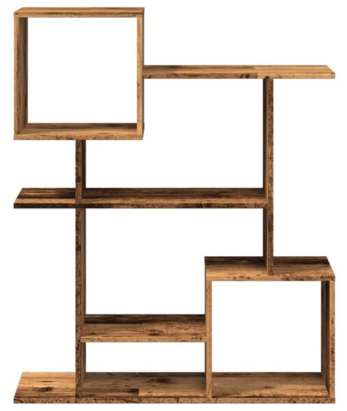 Antik fa színű fa térelválasztó könyvespolc 92x29x112 cm