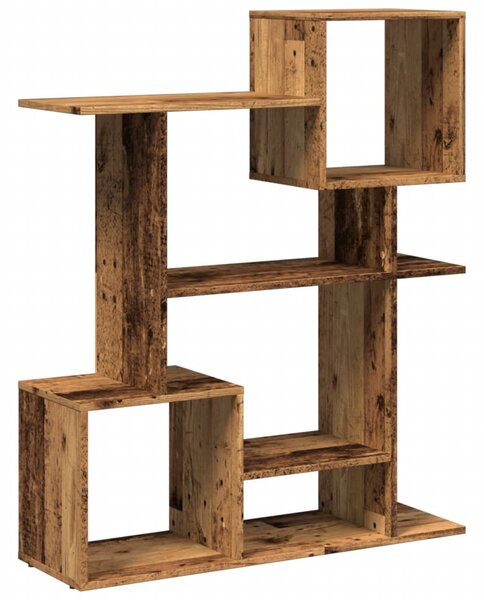 Antik fa színű fa térelválasztó könyvespolc 92x29x112 cm