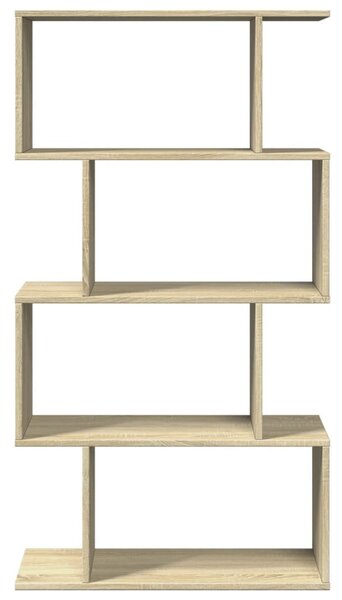4 szintes sonoma tölgy fa elválasztó könyvespolc 70x24x129 cm