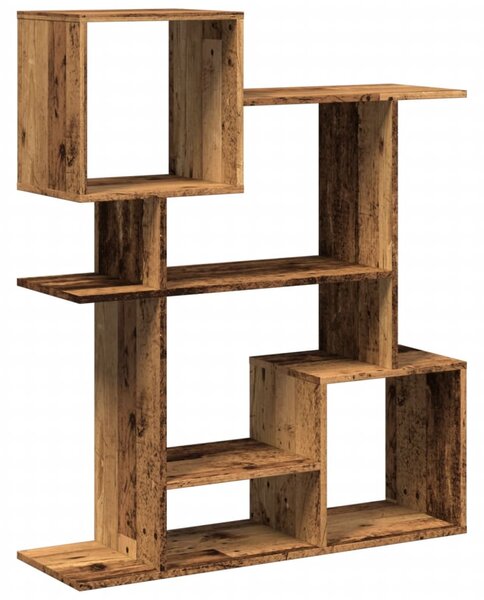 Antik fa színű fa térelválasztó könyvespolc 92x29x112 cm
