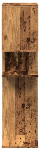 Antik fa színű fa térelválasztó könyvespolc 92x29x112 cm