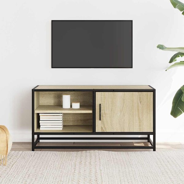 Sonoma tölgyszínű szerelt fa és fém TV-szekrény 80x34,5x40 cm
