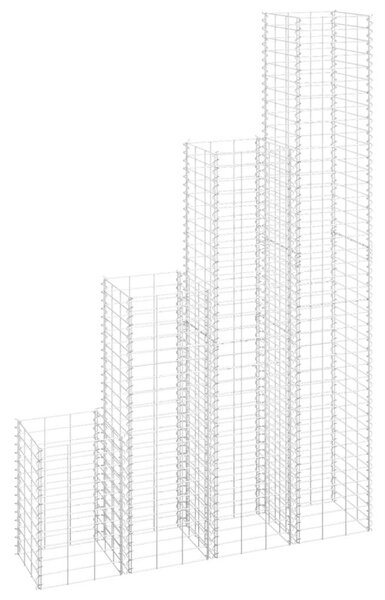 4 db vas gabion magaságyás 30 x 30 x 50 / 100 / 150 / 200 cm