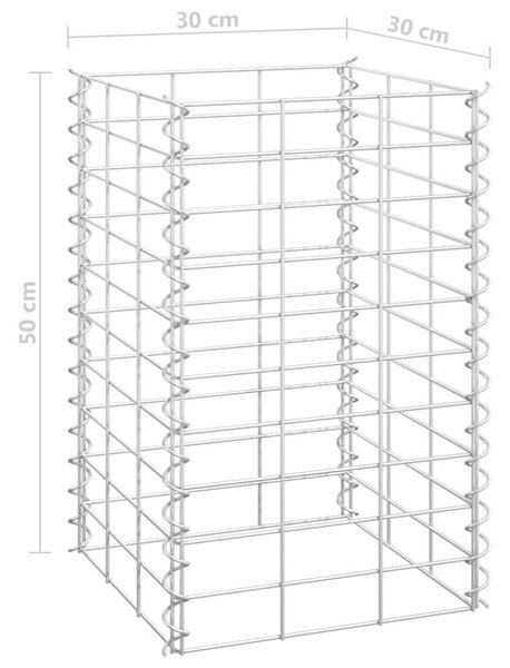 4 db vas gabion magaságyás 30 x 30 x 50 / 100 / 150 / 200 cm