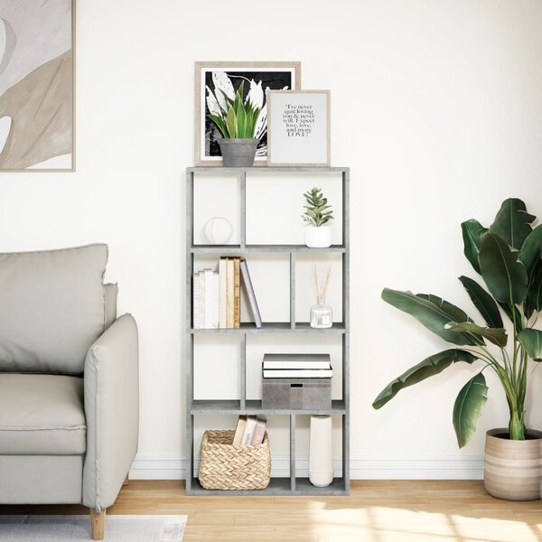 Betonszürke szerelt fa könyvespolc 60 x 20 x 120,5 cm