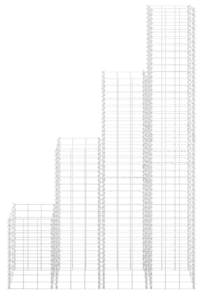 4 db vas gabion magaságyás 30 x 30 x 50 / 100 / 150 / 200 cm