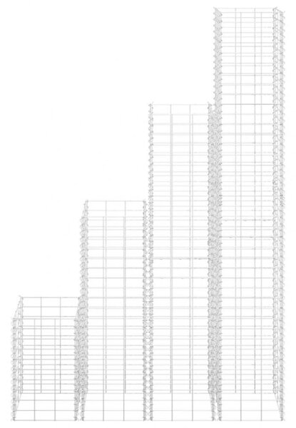 4 db vas gabion magaságyás 30 x 30 x 50 / 100 / 150 / 200 cm