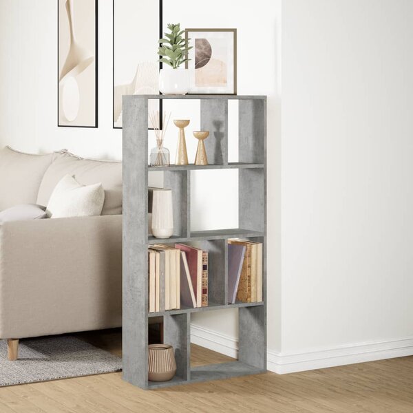 Betonszürke szerelt fa könyvespolc 60 x 20 x 120,5 cm