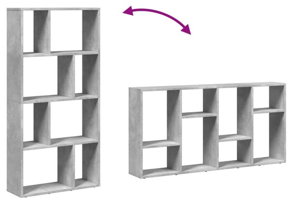 Betonszürke szerelt fa könyvespolc 60 x 20 x 120,5 cm