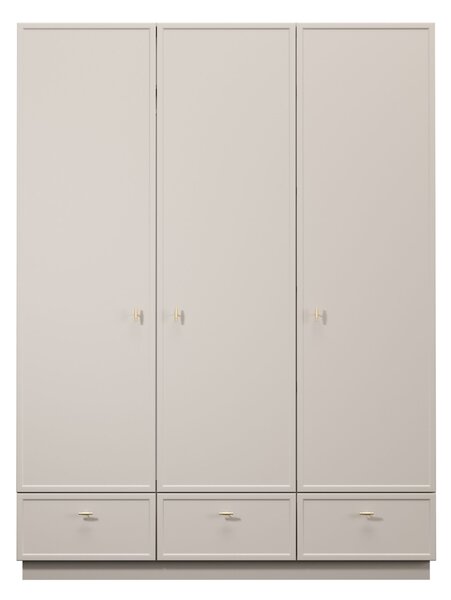 Lorini gardróbszekrény 150 cm polcokkal - kasmír / arany T-bar fogantyúk